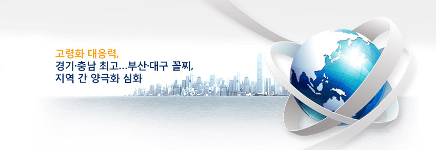 고령화 대응력, 경기·충남 최고…부산·대구 
꼴찌, 지역 간 양극화 심화